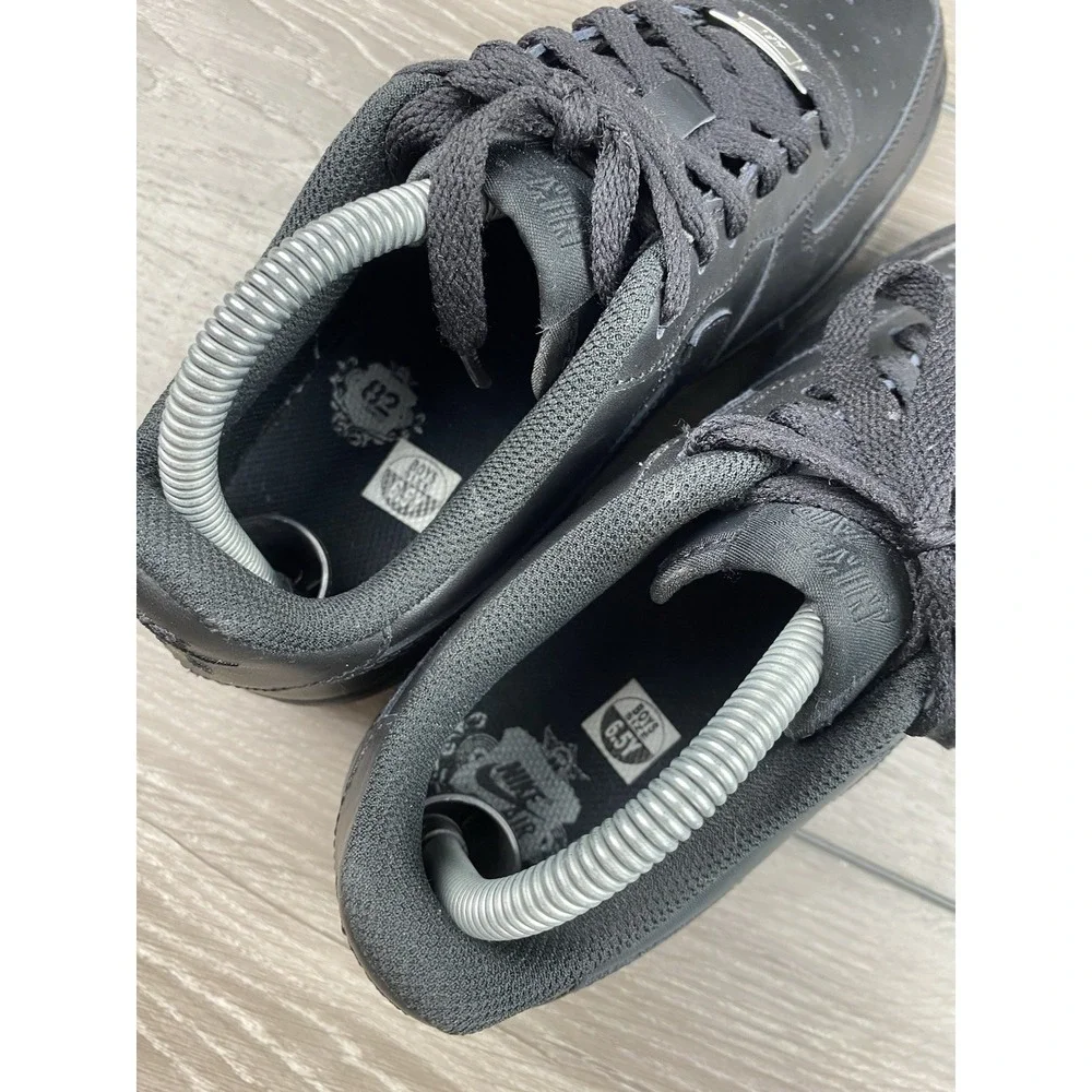Nike Air Force 1 Low Triple Black Womens 8 6.5Y Sneakers 314192-009 AF1‎